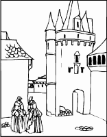 A coloring page of castle
